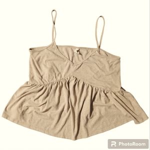 Wishlist Baby Doll Spaghetti Strap Tan Tank Top Women's Medium